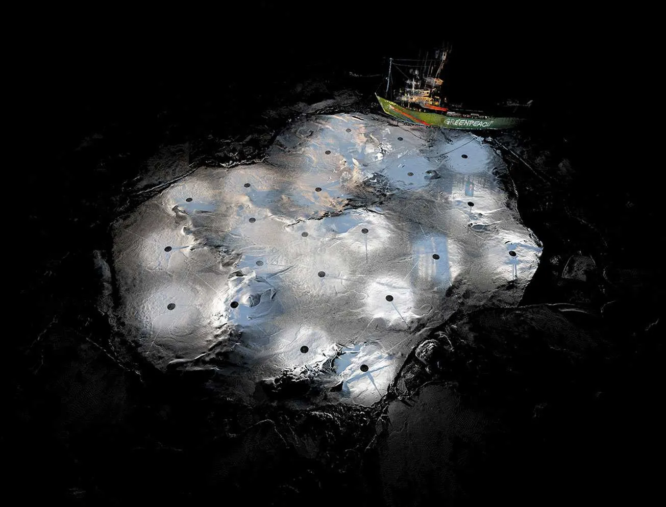 The remains of an ice floe after three days of melting