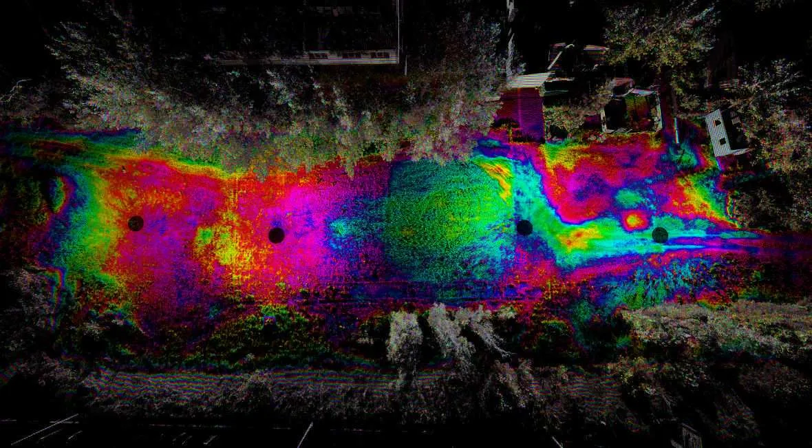 Surface elevation imaging of an area surrounding the Yugoslav Pavilion
